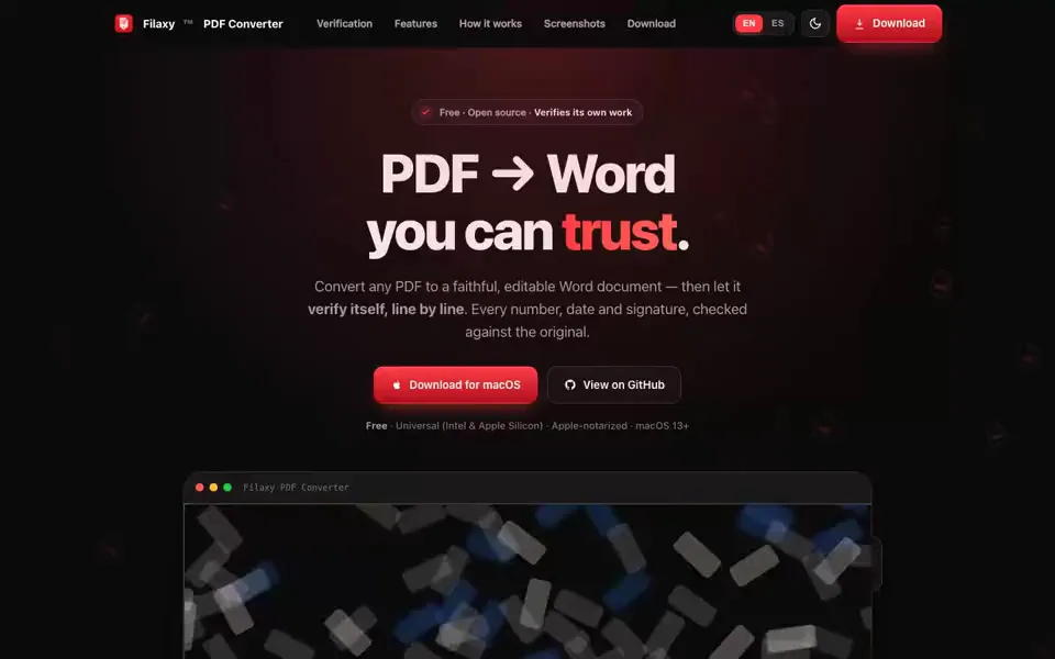 Filaxy PDF Converter preview